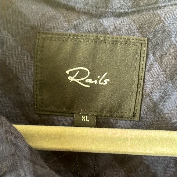 Rails Powell Plaid Seersucker Long Sleeve Button Down Shirt Size XL NWOT - Picture 2 of 7